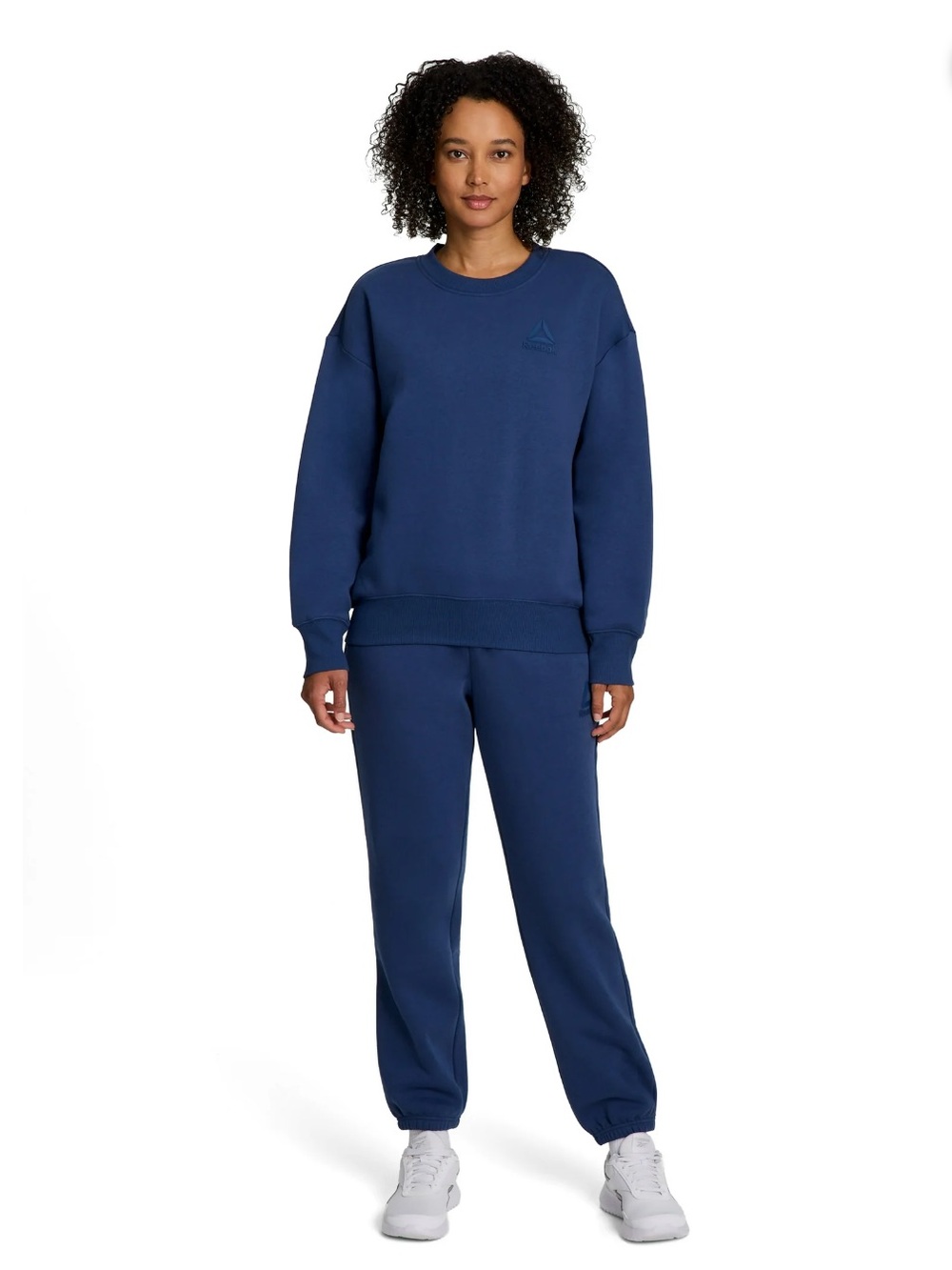 Reebok Navy Blue Crewneck Sweatshirt with Red Logo